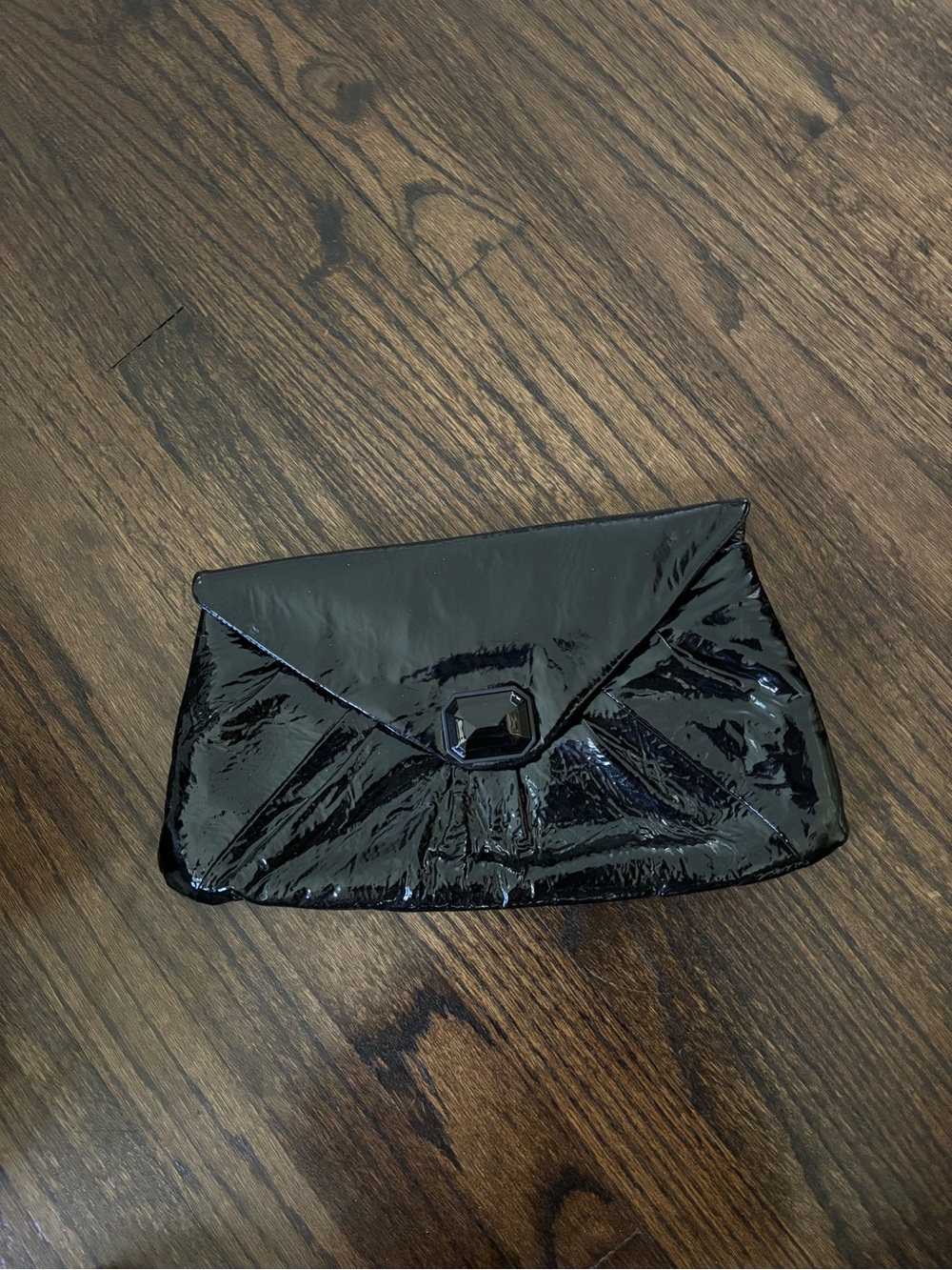 Club Monaco Black Patent Envelope Clutch